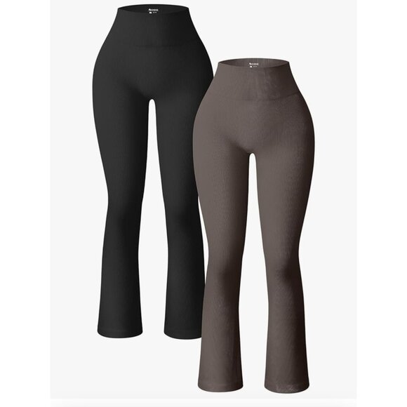 OQQ Womens High Waist Flare Legging Pants - Tummy Control & Stretch - Size XL - Picture 1 of 7